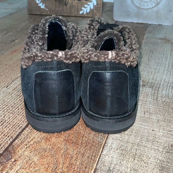 Stuart Weitzman Oxford Shoes Black Suede Faux Fur - Picture 2 of 13